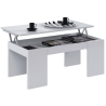 Tavolino Da Salotto Con Piano Elevabile 50x100x45 Cm Bianco Lucido