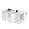 Tavolino Da Salotto Con Piano Elevabile 50x100x45 Cm Bianco Lucido