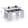 Tavolino Da Salotto Con Piano Elevabile 50x100x45 Cm Bianco Lucido