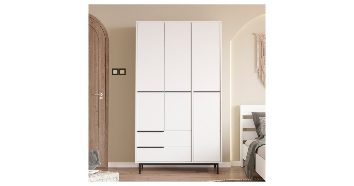 Armadio Guardaroba In Tessuto Vicye - 124x42x162 Cm, 2 Barre E 8 Ripiani, Grigio, Copertura Antipolvere - Foto 8