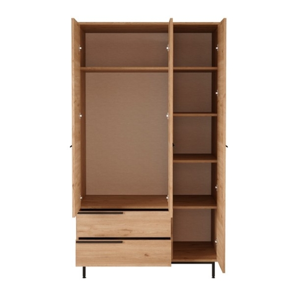 Armadio Guardaroba Con Barra Appendiabiti 3 Ante 2 Cassetti Legno Ocean
