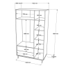 Armadio Guardaroba Con Barra Appendiabiti 3 Ante 2 Cassetti Legno Ocean