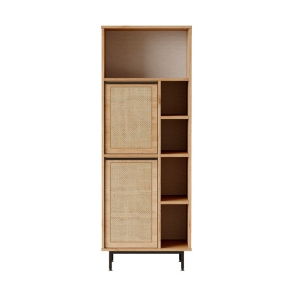Colonna Da Bagno Multiuso Con Vani A Giorno Ed Ante 60x36x160 Ocean Rafia