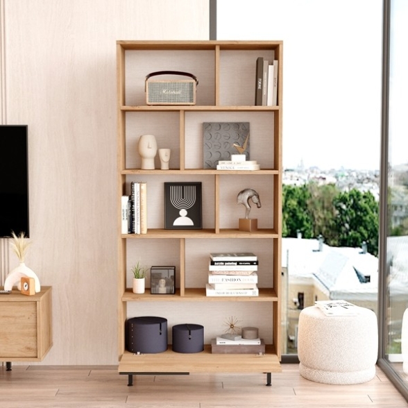 Libreria Moderna Con Vani A Giorno Ed Anta Frontale Ocean Legno