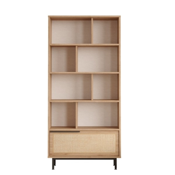 Libreria Moderna Con Vani A Giorno Ed Anta Frontale Ocean Rafia