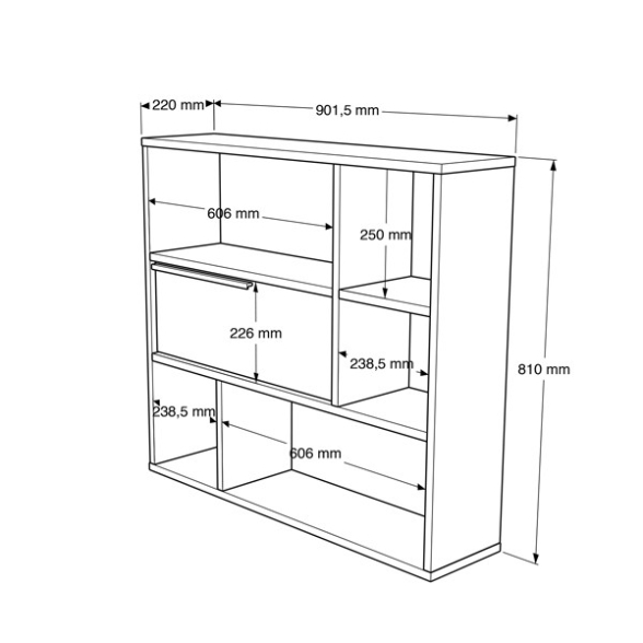 Mensola A Parete Con Anta Frontale E Vani A Giorno Design Moderno Ocean Legno