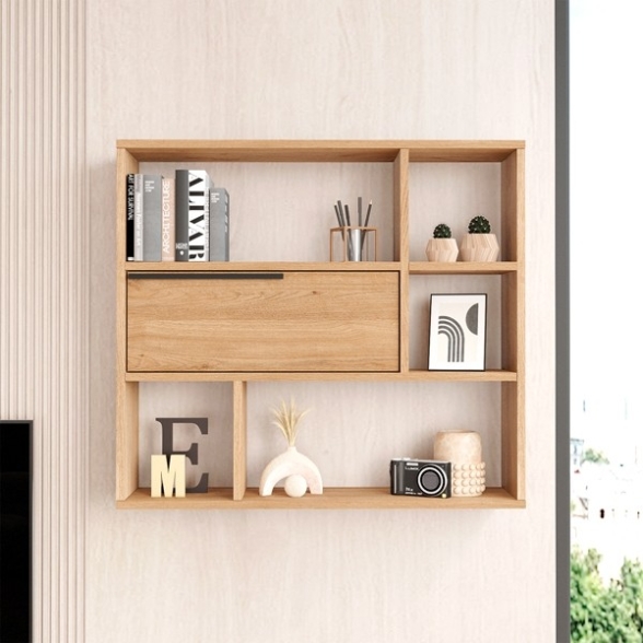Mensola A Parete Con Anta Frontale E Vani A Giorno Design Moderno Ocean Legno
