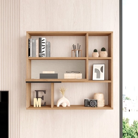 Mensola A Parete Con Anta Frontale E Vani A Giorno Design Moderno Ocean Legno