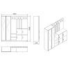 Mobile Ingresso Attaccapanni Con Scarpiera E Specchio Rovere E Antracite Rudi