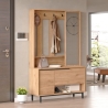 Mobile Ingresso Con Scarpiera Appendiabiti E Specchio Ocean Legno