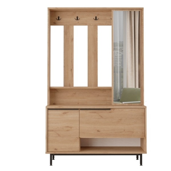 Mobile Ingresso Con Scarpiera Appendiabiti E Specchio Ocean Legno