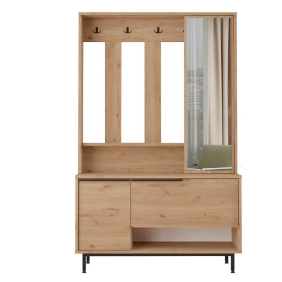 Mobile Appendiabiti 3 In 1 Con Scarpiera E Specchio, Ganci E - Foto 6