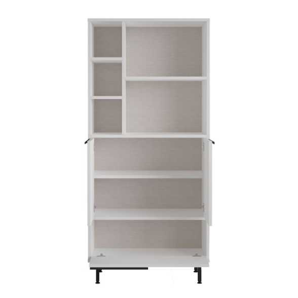 Mobile Multiuso Da Bagno Con Ante Frontali E Vani A Giorno 75x36x160 Bianco Ocean