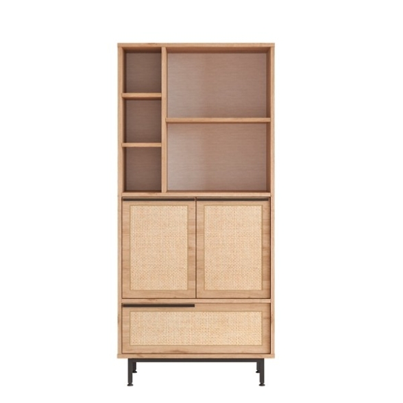 Mobile Multiuso Da Bagno Con Ante Frontali E Vani A Giorno 75x36x160 Rafia Ocean