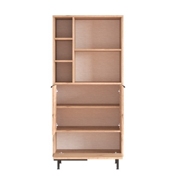 Mobile Multiuso Da Bagno Con Ante Frontali E Vani A Giorno 75x36x160 Rafia Ocean