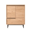 Mobile Basso Multifunzione 75x36x90 Con Piedini Neri Ocean Legno