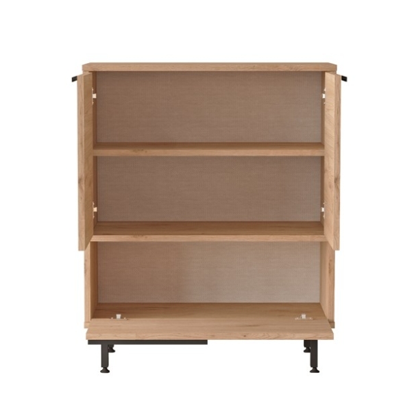 Mobile Basso Multifunzione 75x36x90 Con Piedini Neri Ocean Legno