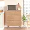 Mobile Basso Multifunzione 75x36x90 Con Piedini Neri Ocean Legno