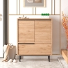 Mobile Basso Multifunzione 75x36x90 Con Piedini Neri Ocean Legno