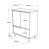 Mobile Basso Multifunzione 75x36x90 Con Piedini Neri Juta Legno