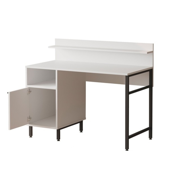 Scrivania Design Moderno 120 Cm Con Vano Contenitore Bianca Ocean