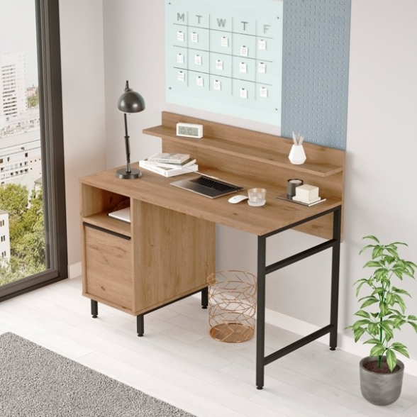 Scrivania Design Moderno 120 Cm Con Vano Contenitore Legno Ocean
