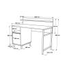 Scrivania Design Moderno 120 Cm Con Vano Contenitore Legno Ocean