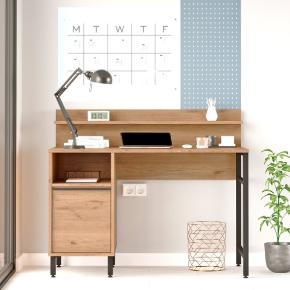 Scrivania Design Moderno 120 Cm Con Vano Contenitore Legno Ocean
