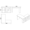 Scrivania Angolare 120x130 Con Ripiani Bianco Twin