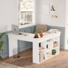 Scrivania Angolare 120x130 Con Ripiani Bianco Twin