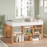 Scrivania Angolare 120x130 Con Ripiani Rovere E Bianco Twin