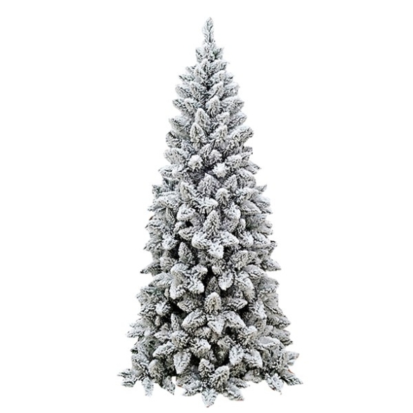 Albero di natale innevato altezza 210 cm 820 rami apertura ad ombrello Fiocco Slim