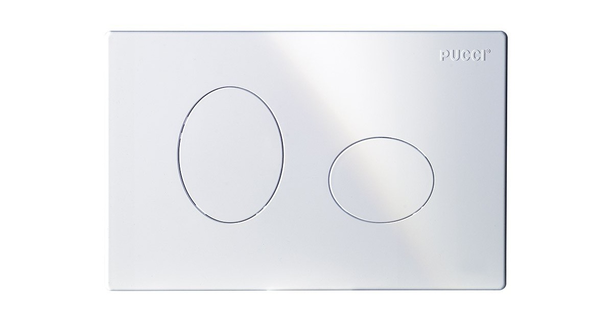 Placca ellisse bianca 2 pulsanti per cassetta incasso Pucci Eco 80130550