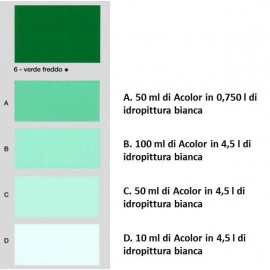 Colorante universale per idropitture 45 ml Acolor 06 verde freddo