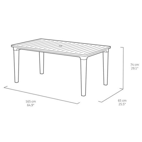 Tavolo Da Giardino In Resina E Struttura Metallo 165x94 Futura Bianco Keter