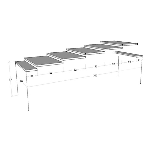 Tavolo consolle allungabile 90x42/302 Isotta effetto legno quercia
