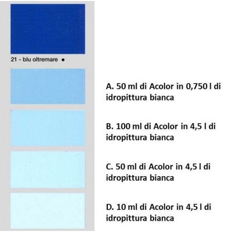 Colorante universale per idropitture 45 ml Acolor 21 blu oltremare