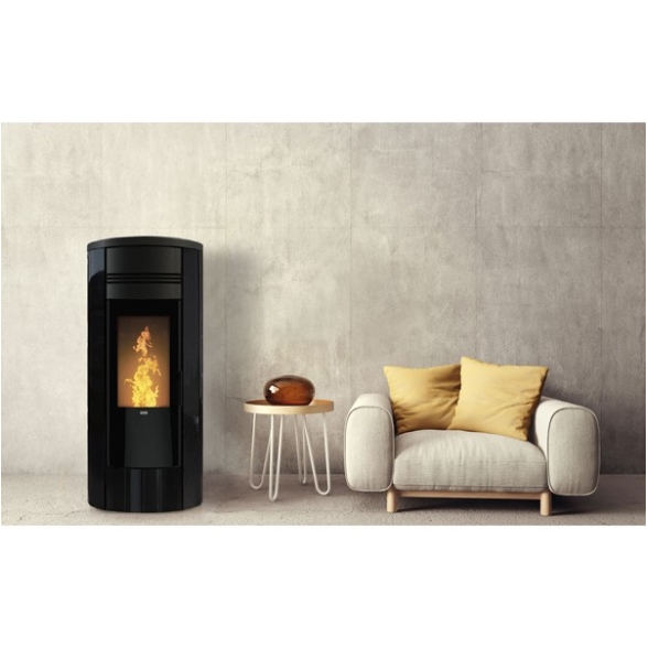 Termostufa A Pellet Idro 27 kW Style 220 Glass KLOVER Vetro Curvo Wi-Fi (PREZZO TRATTABILE)