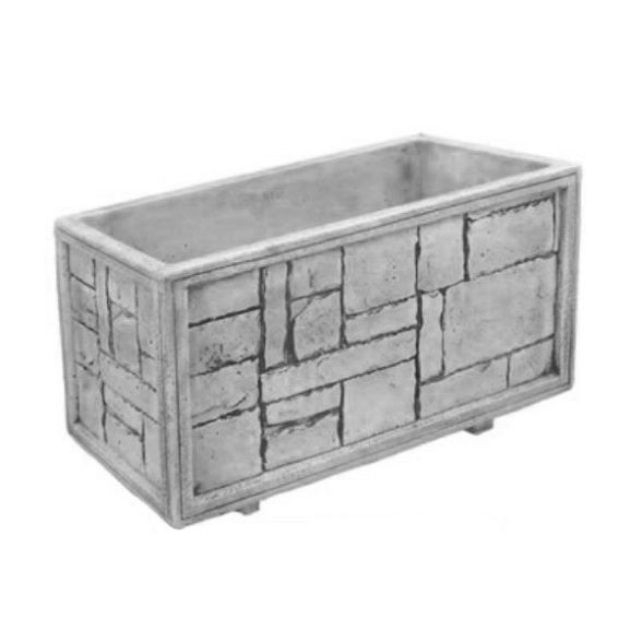 Vaso In Cemento Da Esterno 100x40 Fioriera Rettangolare Cassetta Pietra Grigio