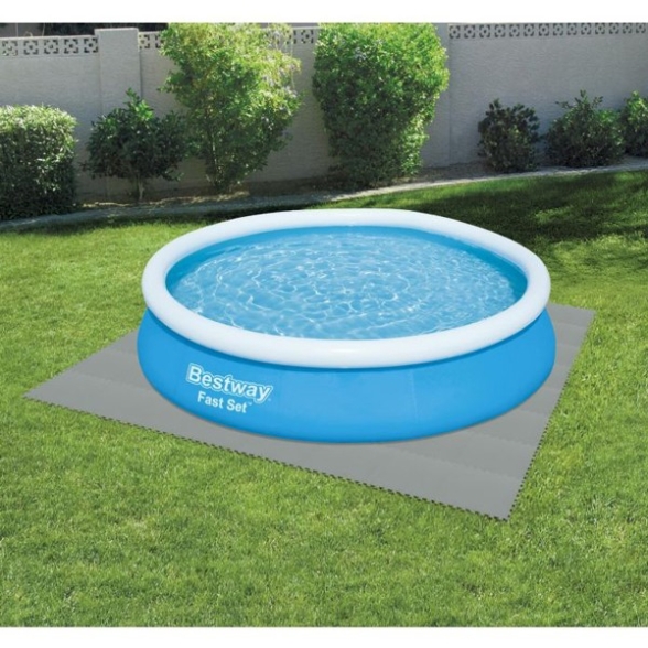 Tappeto Piscina Fuori Terra Grigio 50x50 Cm 9 Pezzi - 2,25 mq Bestway