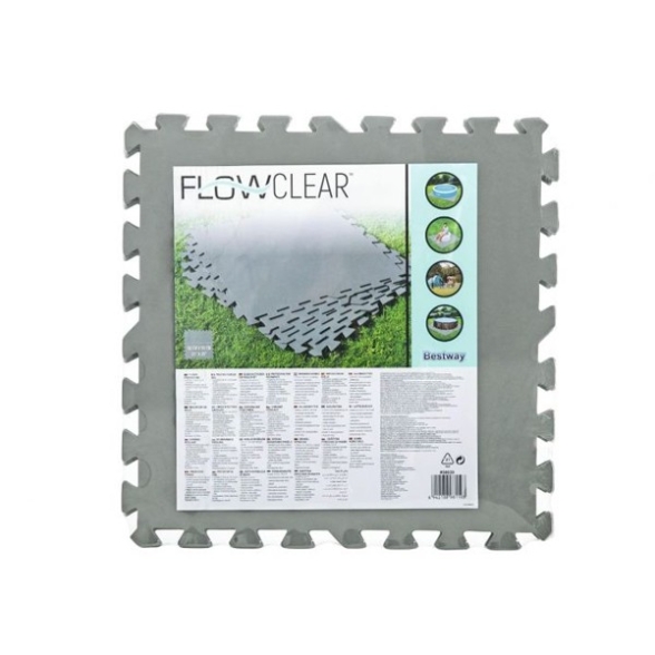 Tappeto Piscina Fuori Terra Grigio 50x50 Cm 9 Pezzi - 2,25 mq Bestway
