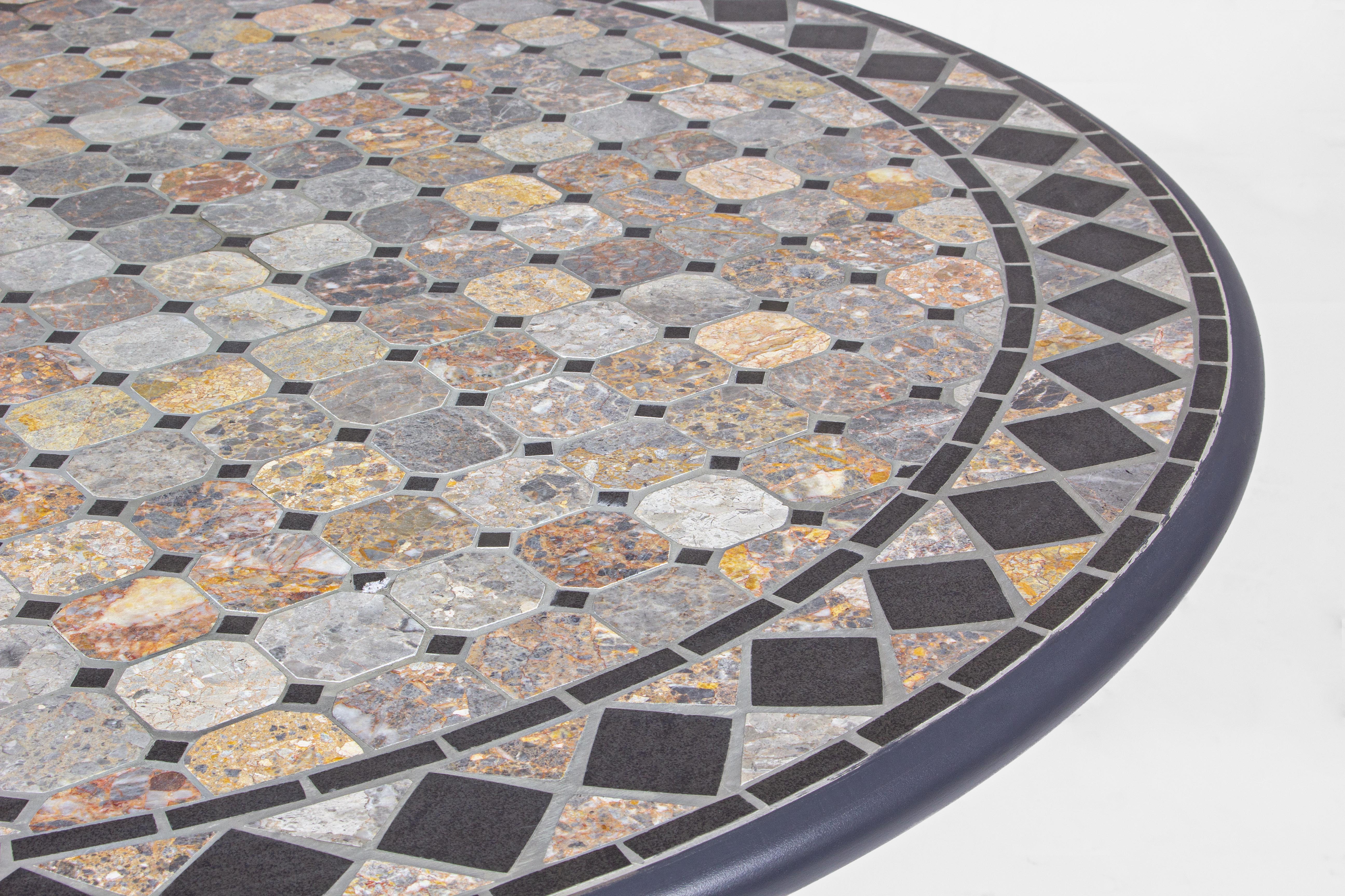 Tavolo rotondo in ferro con mosaico in ceramica Ø 120 cm Berkley